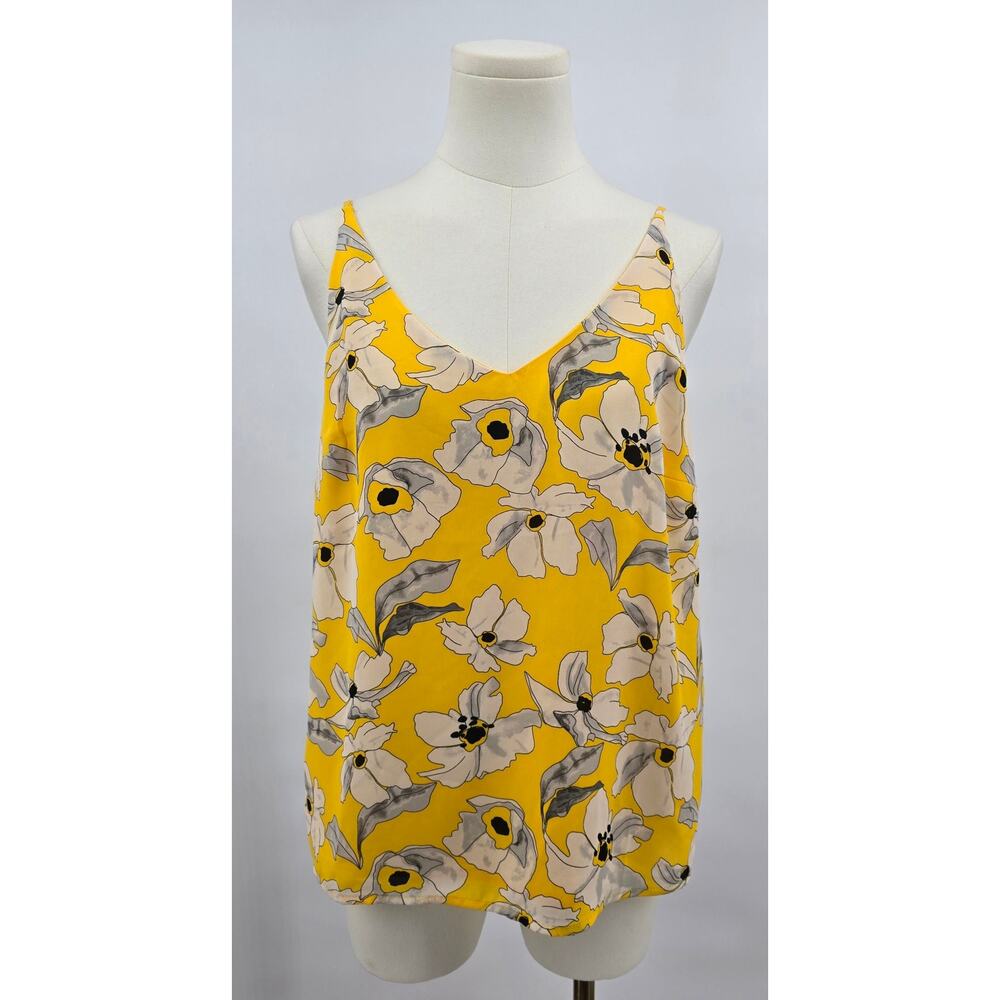 Bananaā Republic Yellow Floral Chiffon Camisole Dopamine Botanical Minimalist